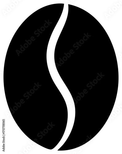 Coffee bean with white line abstract illustration