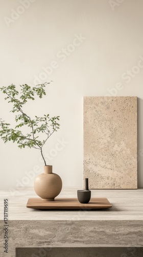 Discover the Beauty of Minimalism: A Stylish Office with Plants and Art