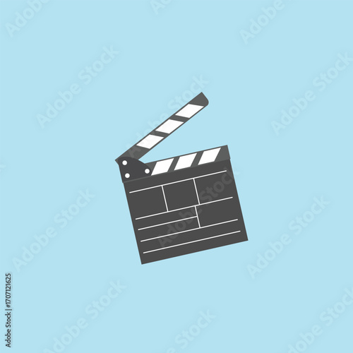 Filmmaker's clapboard vector icon. Hollywood  Film clapperboard illustration. film movie chalk clap board