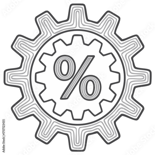 Gear with Percent Symbol Inside