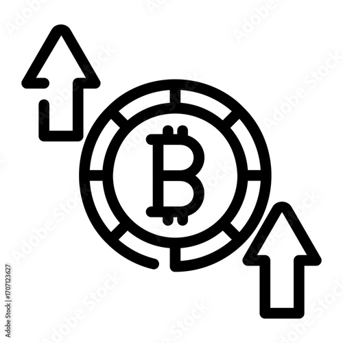 Bitcoin Growth Line Icon