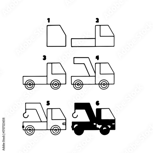 Learn to draw a tow truck easily with these simple steps. Easy drawing guide for beginners.