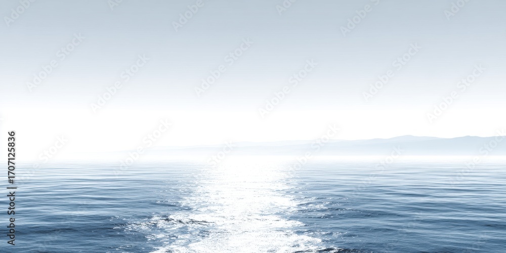 Fototapeta premium Peaceful Ocean Scene Under Hazy Sky