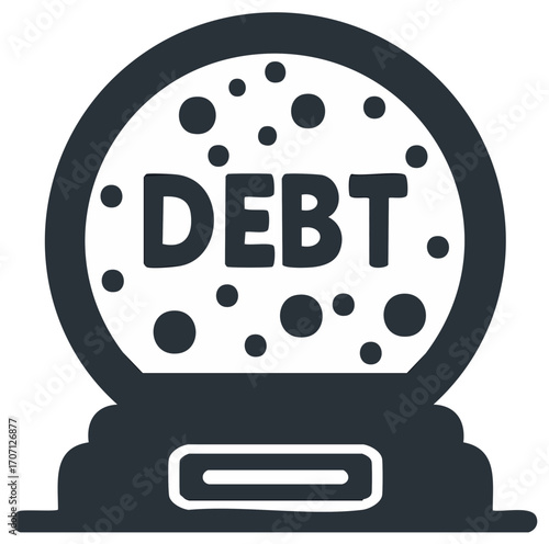 Debt in a Crystal Ball: Financial Concept Illustration