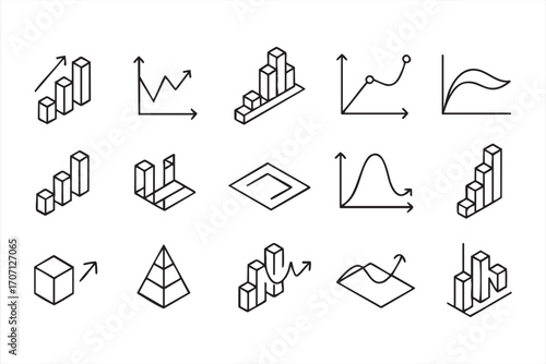 Data Visualization: An assortment of graphic resources offering a comprehensive overview of statistical data and business analytics, providing informative illustrations.
