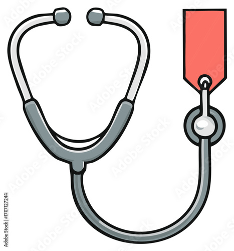 Illustration of a stethoscope medical equipment for health and medical examination