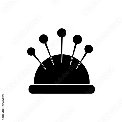Pin cushion silhouette icon vector flat design.