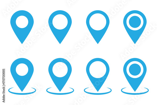 map location icon set . Location icon set, Map pin place marker. Location or map pin icon symbol set.