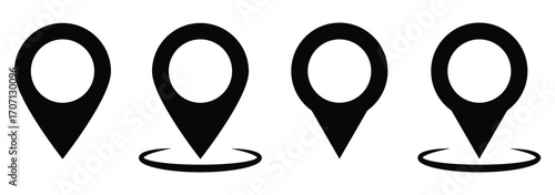 Location pin icon set map pointer gps navigation marker. Location icon set, Map pin place marker.
