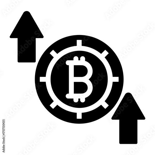 Bitcoin Growth Solid icon