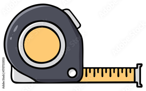 Durable retractable tape measure with yellow measuring tape and ruler markings