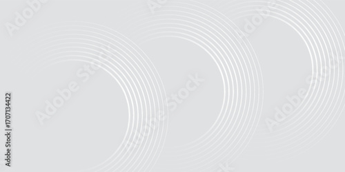 Abstract white glowing geometric lines on gray background. Modern shiny blue circle lines pattern. Futuristic technology concept. eps10