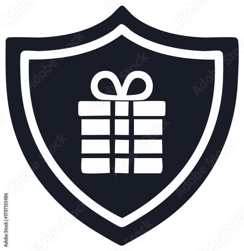 Secure Gift Shield Icon Loyalty Program Bonus Reward Protection Symbol