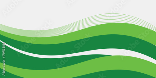 Abstract White and Green wave wide background banner vecror. eps10