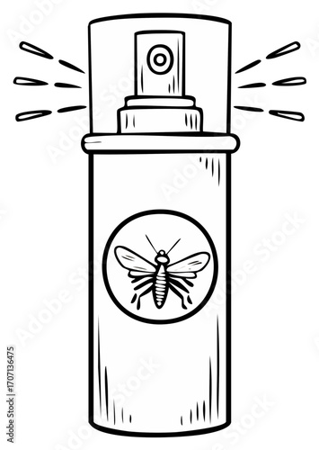 Spray can with insect icon sprays pesticide vector illustration