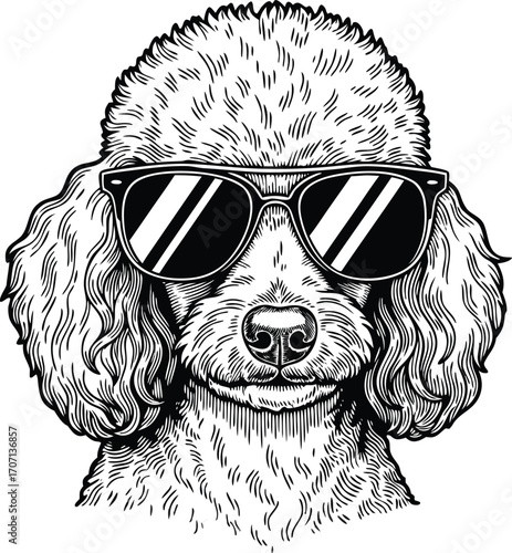 Cool Poodle A Hands Drawing Illustration