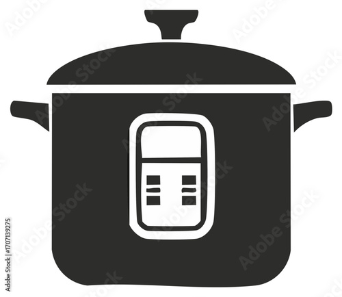 Modern electric pressure cooker with digital display and handles