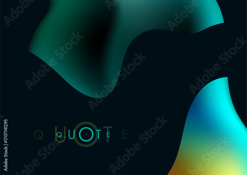 Abstract blue turquoise liquid wavy gradient futuristic background. Glowing retro 3d waves vector design