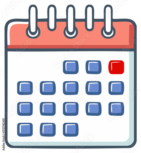 Calendar Icon with highlighted day appointment reminder event date schedule, business concept, meeting plan symbol