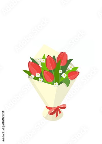 3d isometric flat set of flower bouquets Vector.ai