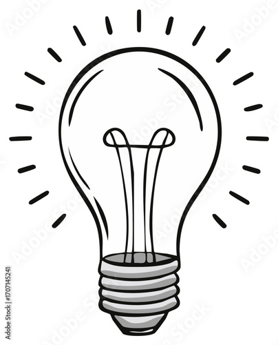 Lightbulb icon symbolizing idea generation, creative thinking, and innovative solutions in design