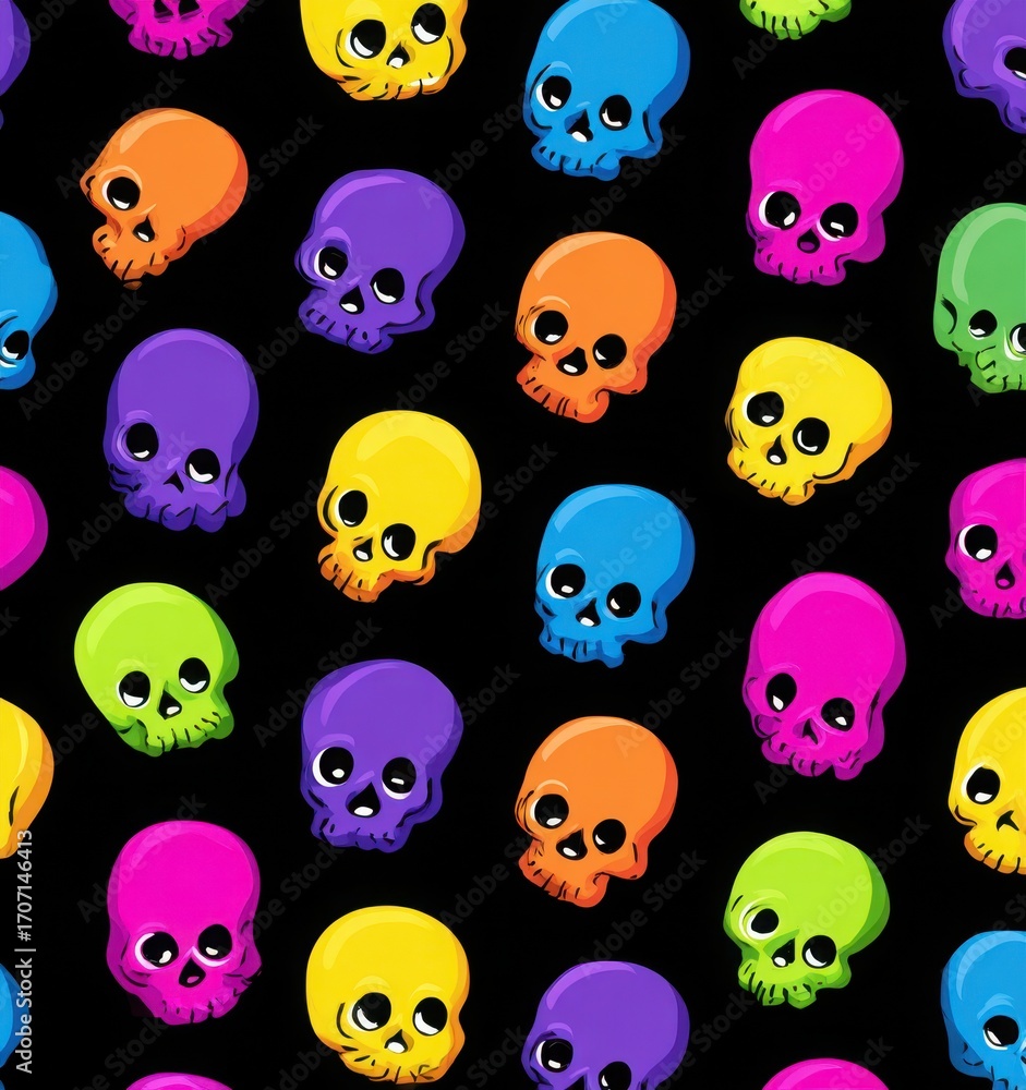Obraz premium halloween skulls pattern