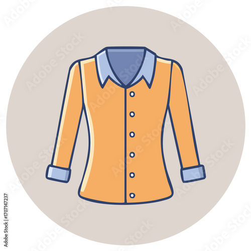 Stylish Buttoned Shirt Illustration Fresh Designer Fashion Clothing Trendy Apparel