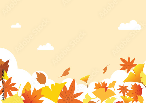 Autumn Leaves Falling in a Gentle Breeze