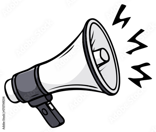 Loudspeaker Icon Announces Urgent Messages Promotes Awareness or Amplifies Important Information