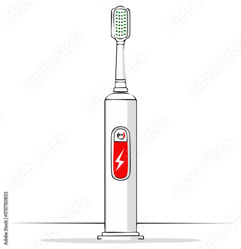 Electric toothbrush illustration, rechargeable oral hygiene, cleaning