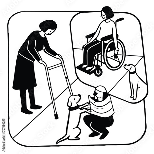 Set of Minimalist Accessibility & Disability Awareness Icons