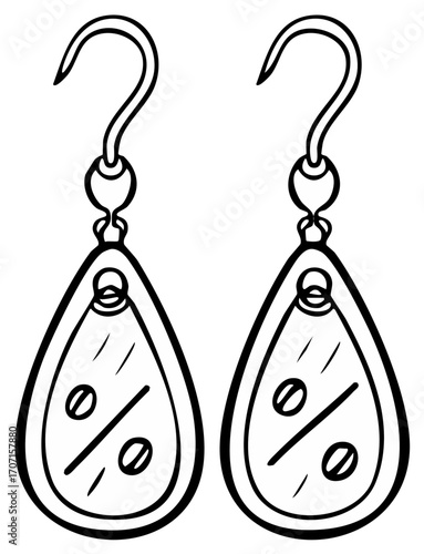 Dangle Earrings with Discount Symbol Decoration for Holiday Promotion