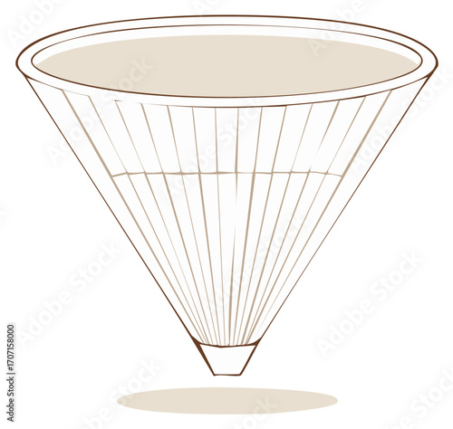 Asian Conical Straw Hat or Non La for Sun and Rain Protection Illustration