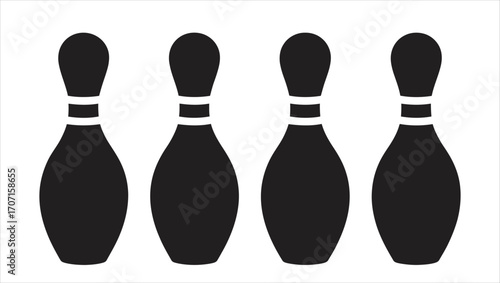 A Lineup of Bowling Pins Ready for Action Sports and Leisure Time Fun
