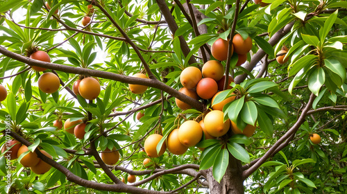 Camu camu (Myrciaria dubia): A fruit-bearing tree from the Myrtaceae family thriving along riverbanks in the Amazon region