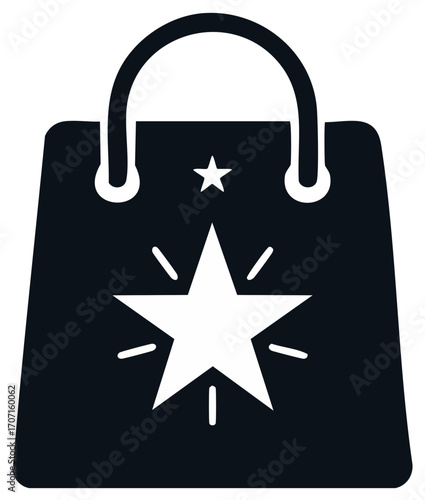 VIP customer shopping bag icon with a star for exclusive sales or loyalty rewards