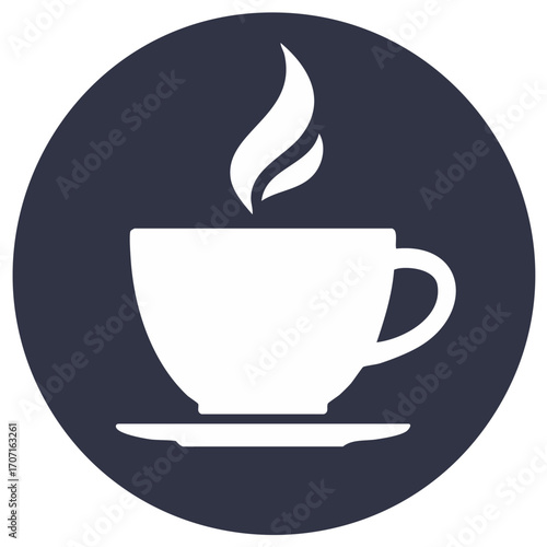 Steaming Coffee Cup Icon: A Minimalist Symbol for Cafe, Beverage, or Relaxing Moments