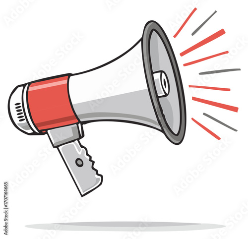 Illustration of Loudspeaker Cartoon Communicating Information Effectively