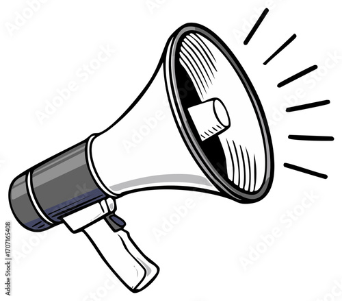 Loudspeaker Illustration Announcing Message Promoting Communication and Awareness
