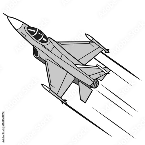 Illustration of a general dynamics f16 fighting falcon, a singleengine multirole fighter jet aircraft originally developed by general dynamics for the united states air force usaf