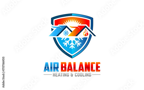 Illustration graphic vector of heating, and cooling business logo design template