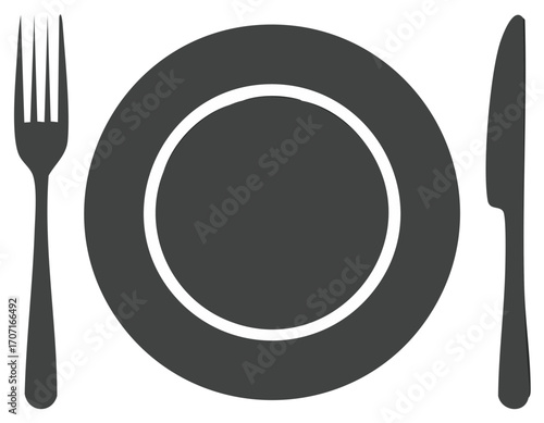 Iconic flatware and plate setting representing dining and meals