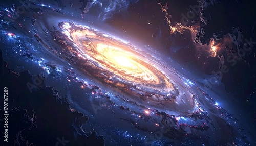 Wallpaper Mural Spiral galaxy in deep space (3) Torontodigital.ca