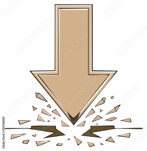 Downward Arrow Crushing Surface and Creating Shards