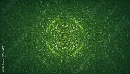 Intricate green symmetrical pattern