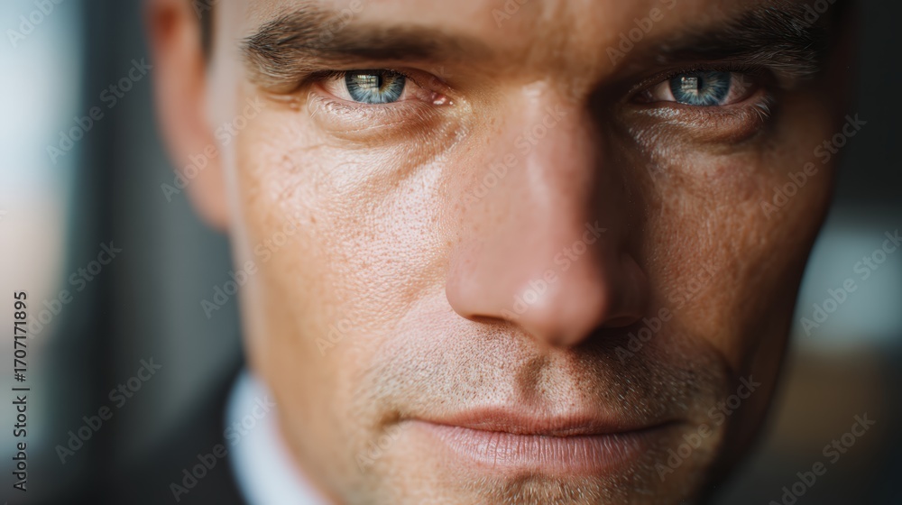 Fototapeta premium A portrait of a male insurance agent, a scene of a professional service occupation.