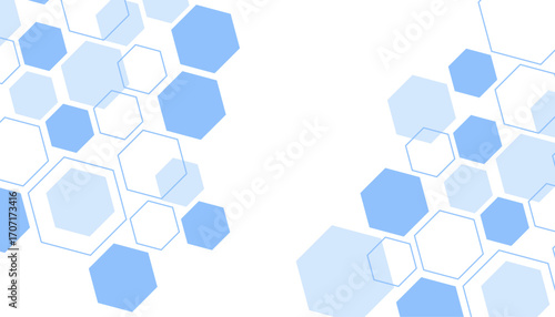Abstract blue hexagon shape for frame illustration design