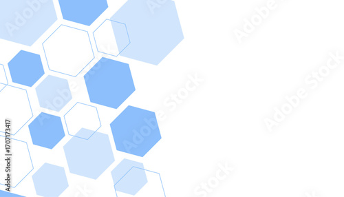 Abstract blue hexagon shape for frame illustration design
