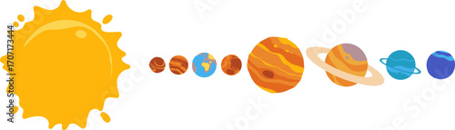 Solar System Planets Sun Space Astronomy Education.