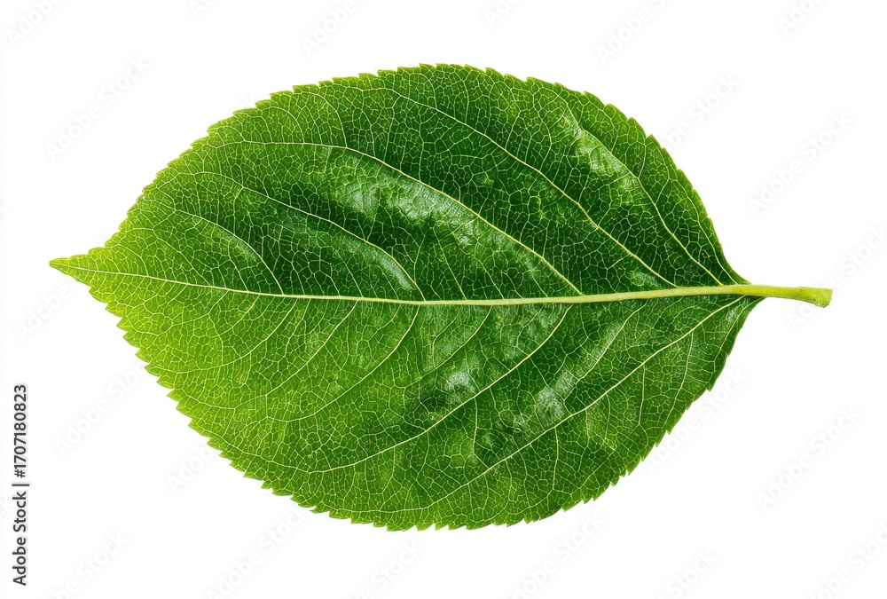Obraz premium Vibrant Green Leaf Isolated on White Background